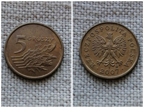 Польша 5 грошей 2007
