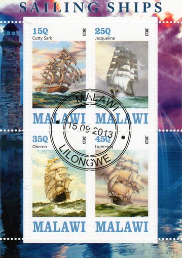 Малави. Торговые парусники.Блок.2013. Распродажа коллекции.