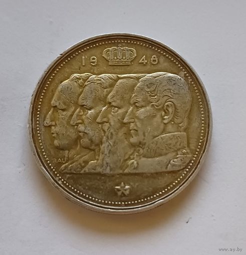 100 франков. 835пр., 1948 г. Король Бодуэн I.  Бельгия. Патина.