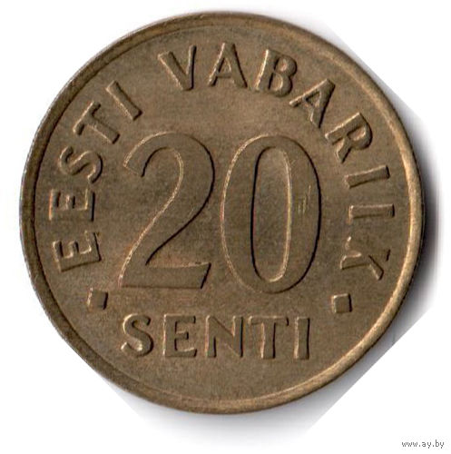 Эстония. 20 сентов. 1992 г.