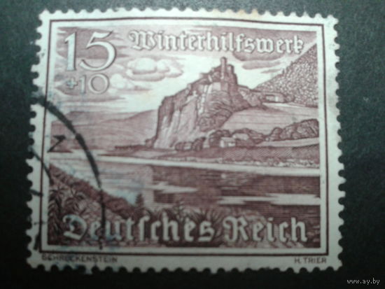 Германия 1939 зимняя помощь, замок на холме у реки