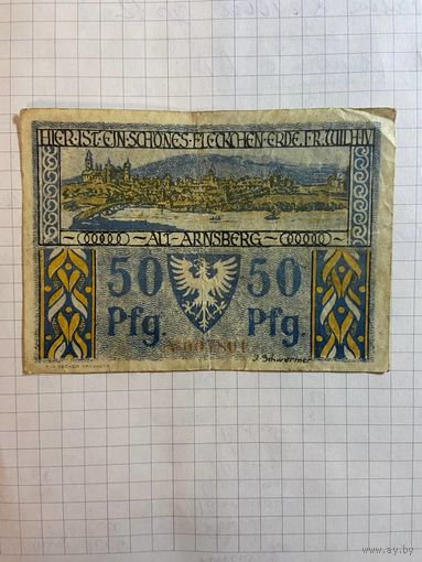 50 пфеннингов (нотгельды) г. Германия.