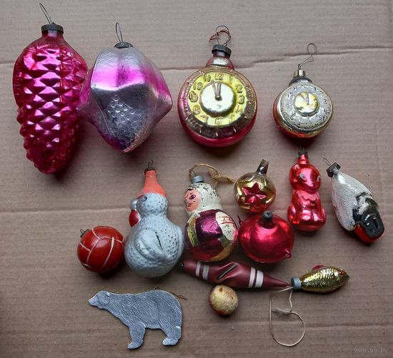 Елочные игрушки СССР всего 15 штук.Есть нечастые.