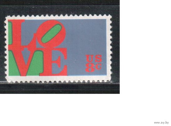 США-1973, (Мих.1091) , * (без клея)  , Любовь (одиночка)