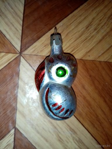 Елочная игрушка СССР. Попугай. С чердака. С рубля.