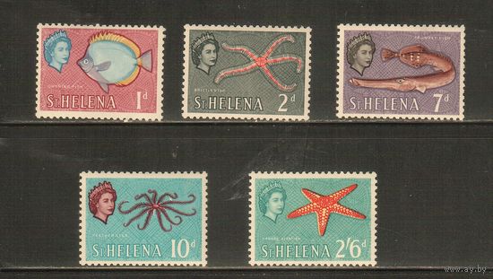Святая Елена-1961(Мих.146-156) , **   ,  Морская фауна, Рыбы