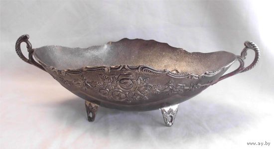 Конфетница Фруктовница Ладья Серебрение 01