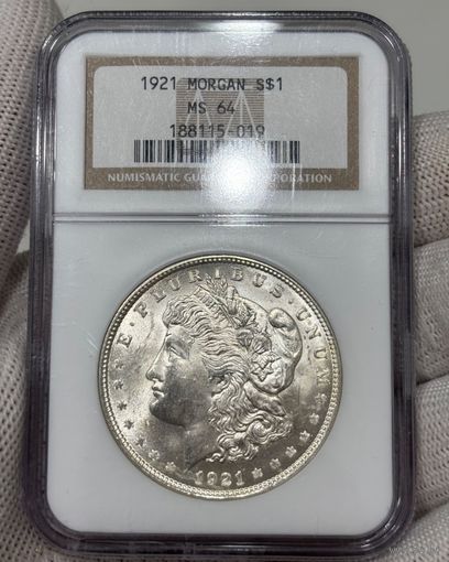 1 доллар 1921 NGC MS64
