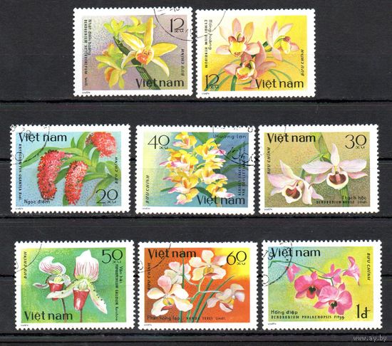 Цветы Вьетнам 1979 год серия из 8 марок