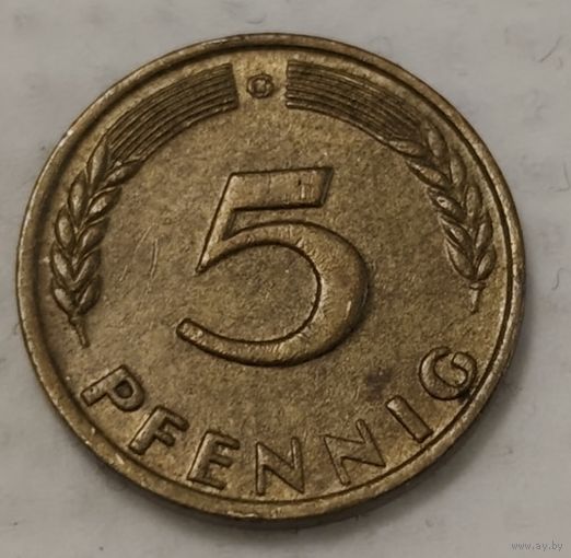 Германия 5 пфеннигов, 1949 Отметка монетного двора: "G" - Карлсруэ (2-6-80