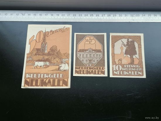 Германия-нотгельд Neukalen (рейтергельды) 10,25,50 пфеннингов 1922