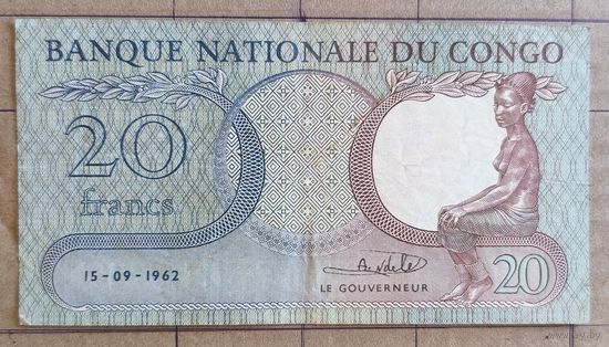 Конго 20 франков 1962 г., P:4,