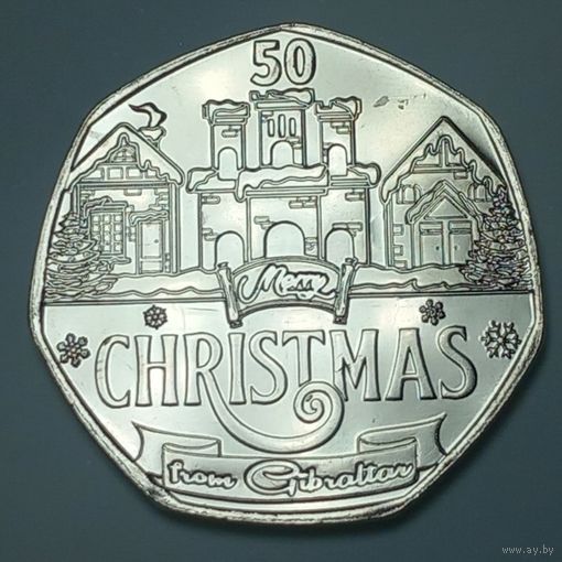 Гибралтар 50 пенсов, 2024 Рождество UNC