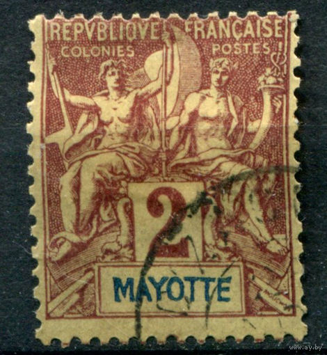 Французские колонии - Майотта - 1892/99г. - аллегория, 2 с - 1 марка - гашёная [Mi 2]. #4-W1-125-A-1