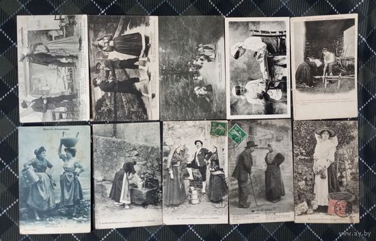 Старинные открытки. Этнография. В лоте 30шт.