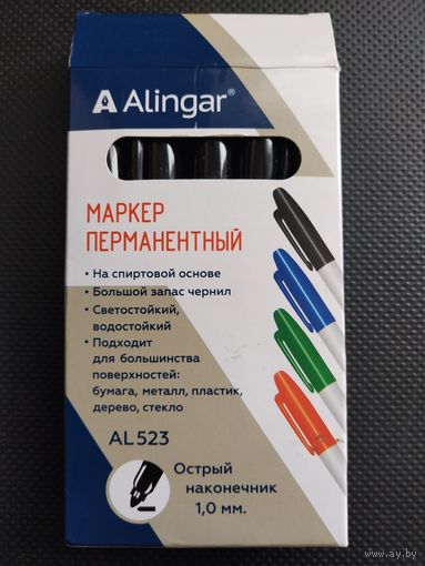 МАРКЕР. Перманентный. Для любых поверхностей. "Alingar".