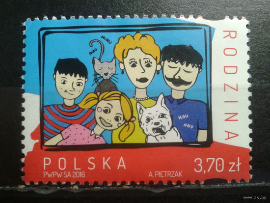 Польша, 2016, Живопись, семья, Mi-2,6 евро гаш.