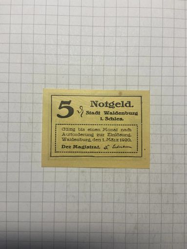 5 пфенингов (нотгельды) г. Германия.-1412