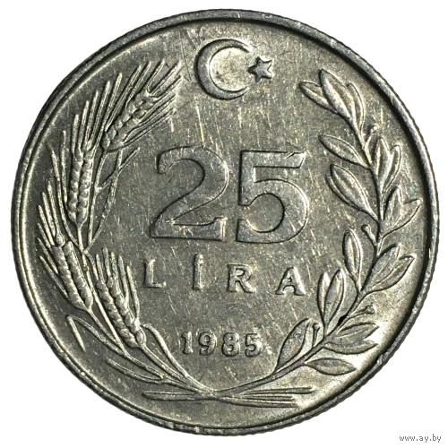 Турция 25 лир, 1985