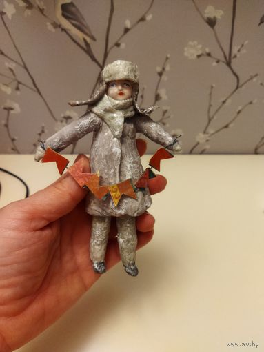 Ватная ёлочная игрушка мальчик