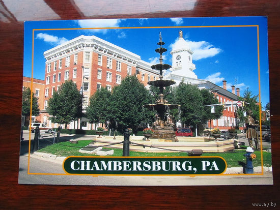 C005-3013 Открытка Memorial Square Chambersburg, PA США Конец 1990-х – начало 2000-х Подписана