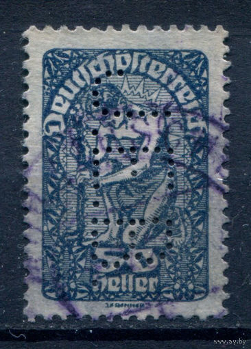 Немецко-Австрийская Республика - 1919/20г. - аллегория, 50 H, перфин - 1 марка - гашёная. Без МЦ!