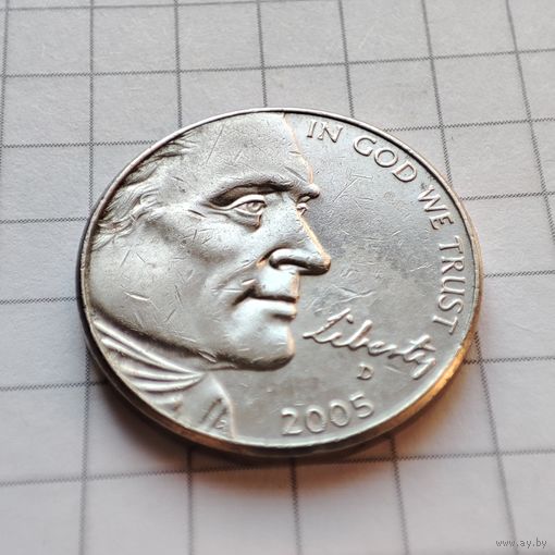 5 центов США 2005 года. Выход к океану.200 лет экспедиции Льюиса и Кларка.