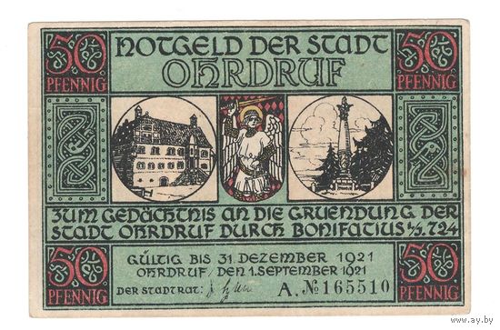 Германия Ордруф нотгельд 50 пфеннигов 1921 года