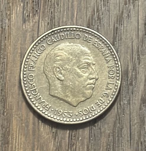 Испания 1 Песета 1953г.