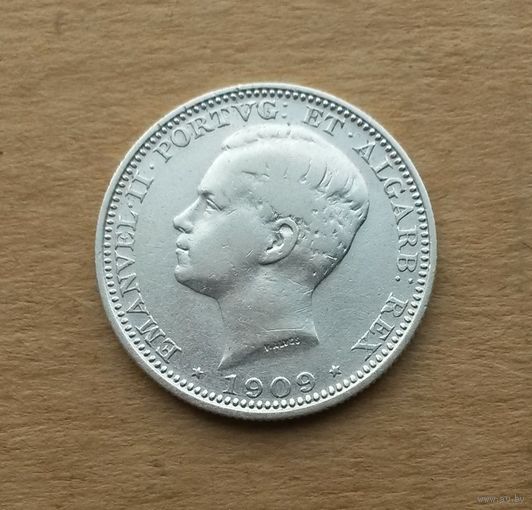 Португалия, 200 реалов 1909 г., серебро 0.917, Мануэл II (1908-1910)