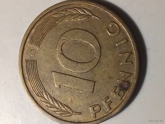 10 пфеннигов Германия ФРГ 1991 g год