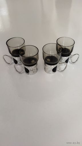 Рюмки в подстаканниках, 4 шт.