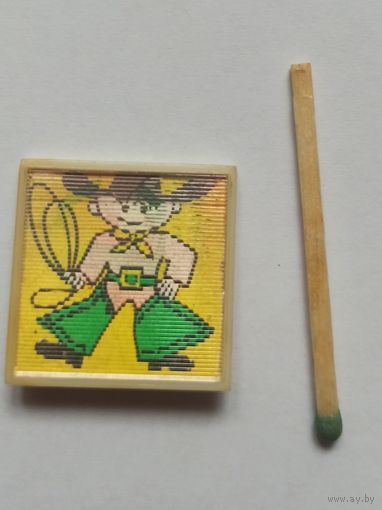 Знак, значок стерео, переливашка из СССР, дикий запад