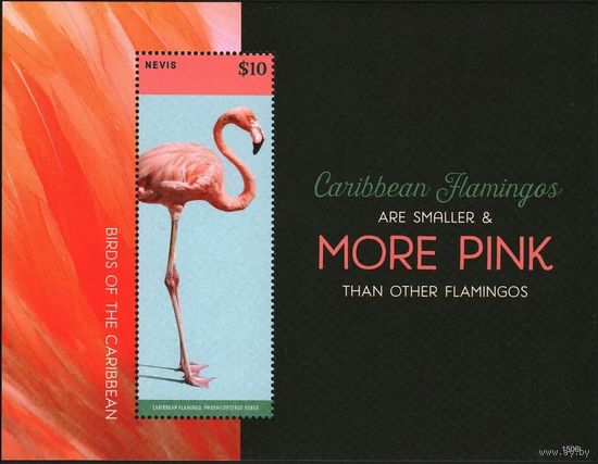 2015 Невис 3042/B369 Птицы - Фламинго 9,00 евро