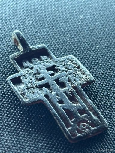 НЕ ЧАСТЫЙ  ШИРОКОЛУЧЕВОЙ КРЕСТ С ИЗОБРАЖЕНИЕМ ГОЛГОФСКОГО КРЕСТА