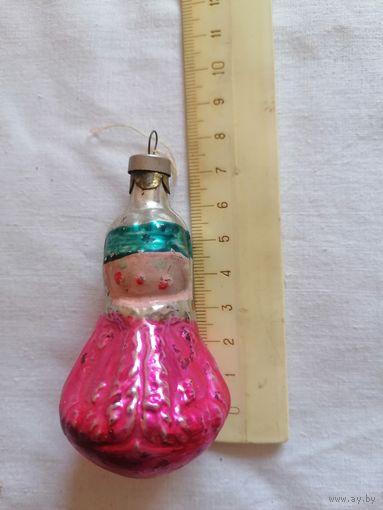 Ёлочная игрушка ДЕВОЧКА В ШУБКЕ СССР 0073