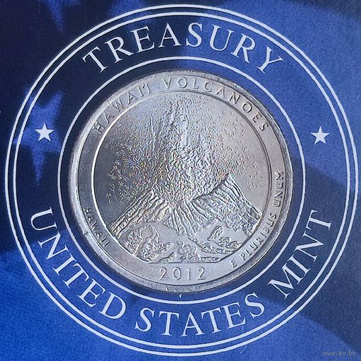 США 25 центов 2012г. (Р). Национальный парк Гавайские вулканы.
