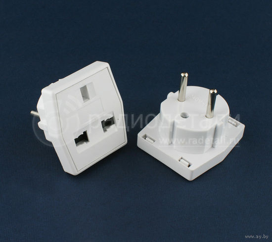 Переходник Квадрат, 10А 250В, белый REXANT