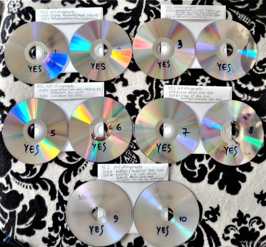 DVD MP3 YES полная дискография - studio original & remastered, live, singles & EP's, botlegs, sound projects of memders, etc. (Progressive rock, crossover prog) - 10 DVD