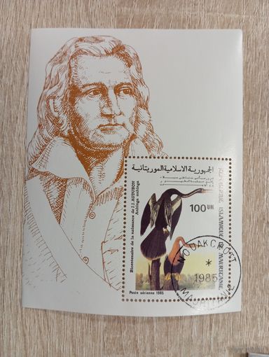 М-9. ГАШЕННЫЙ БЛОК. МАВРИТАНИЯ. ПТИЦЫ. ФАУНА.