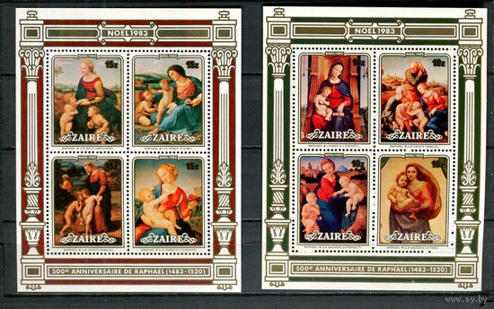 Конго (Заир) - 1983 - Рождество. Картины Рафаэля - [Mi. bl. 47-48] - 2 блока. MNH.  (Лот 95Fu)-T25P29