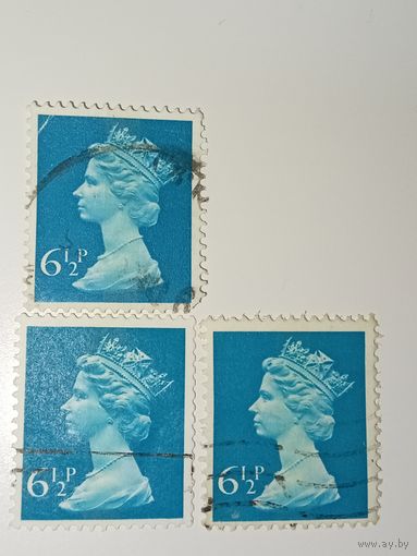 Великобритания 1971 Профиль королевы Елизаветы II, созданный на основе скульптуры Арнольда Машина