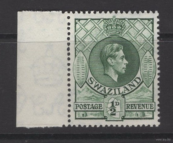 1938 Свазиленд ** George VI, марка из серии с полем (SG 28a), Британские колонии