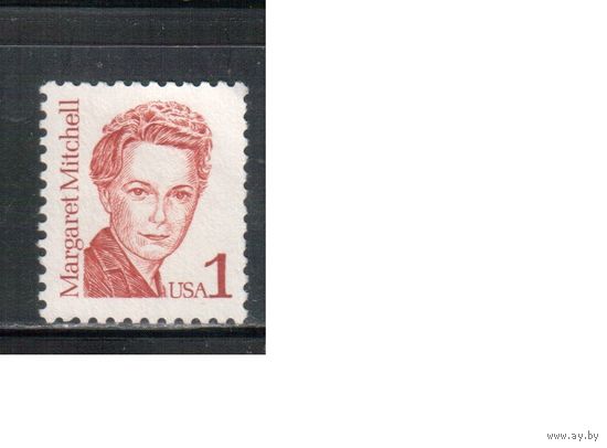 США-1986, (Мих.1840),  * (без клея), Стандарт, Личности, М.Митчелл (одиночка),