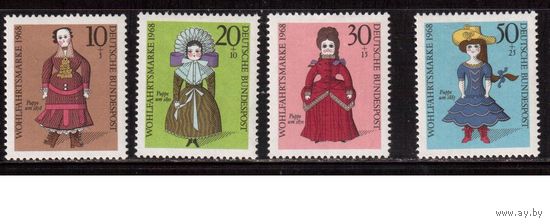 Германия(ФРГ)-1968,(Мих.571-575), *(след от накл.) , Куклы
