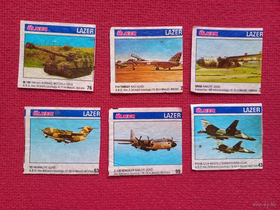 Вкладыши Lazer. 6 штук.