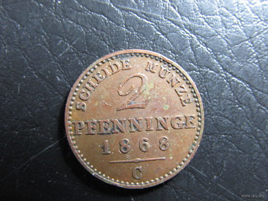 Германия. 2 пфеннига.1868. С 20 копеек. Распродажа коллекции. Смотрите другие лоты.