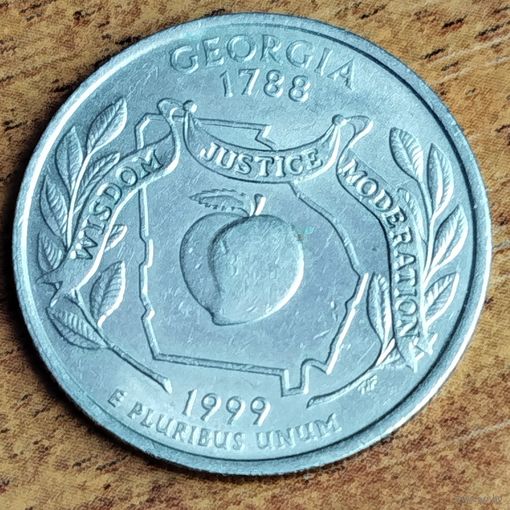 США 25 центов (квотер) 1999 г. P. Джорджия