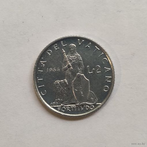 Ватикан 2 лиры 1964 г.