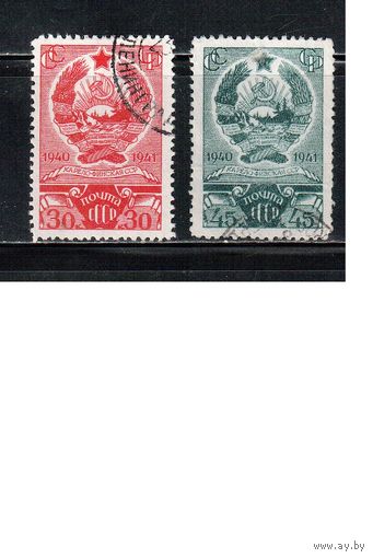 СССР-1941, (Заг.707-708), гаш.,  Карело-Финская ССР (полная серия)(2)